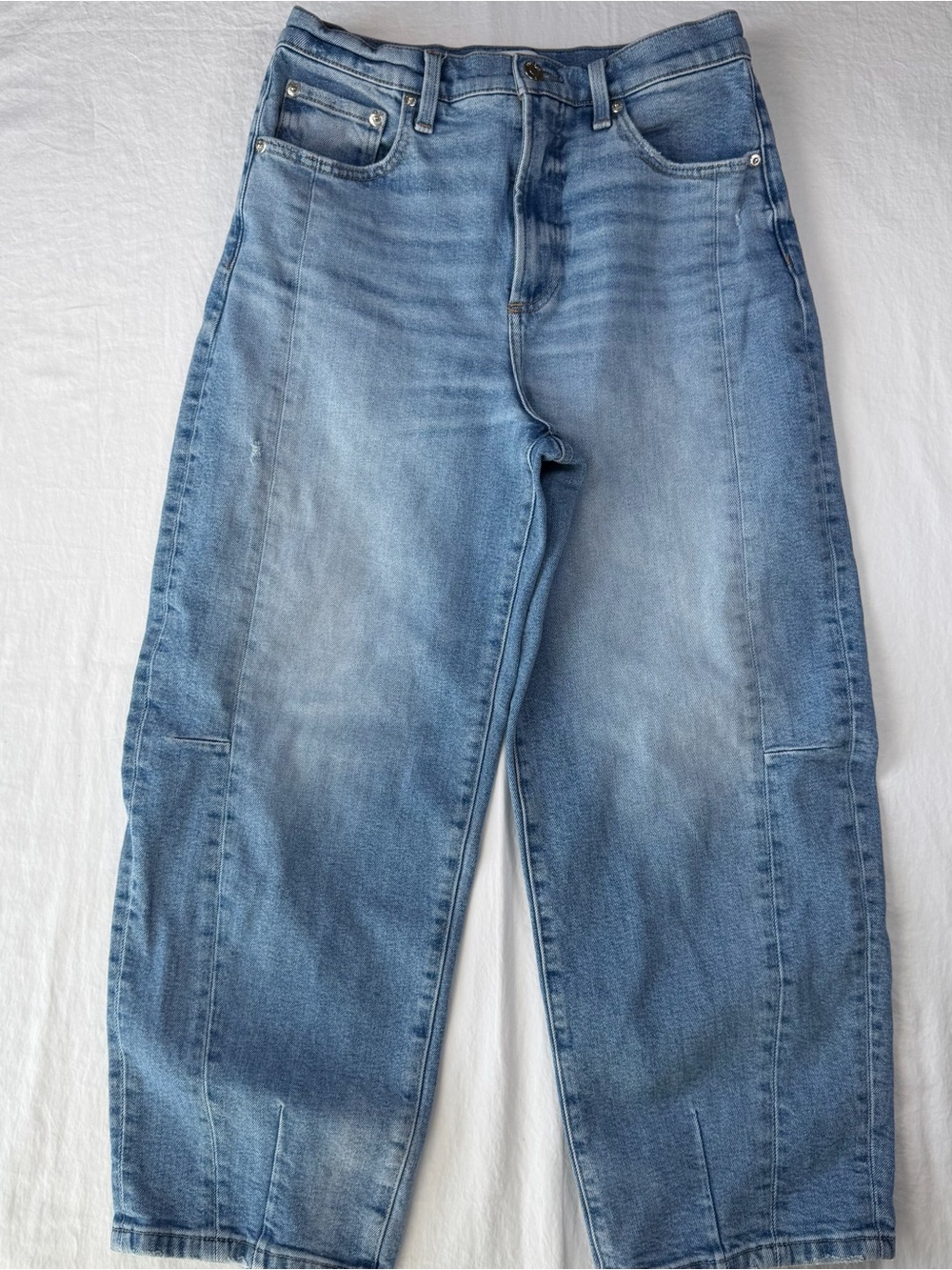 Pistola High Rise Light Wash Barrel Jeans Size 27 Carpenter Seam